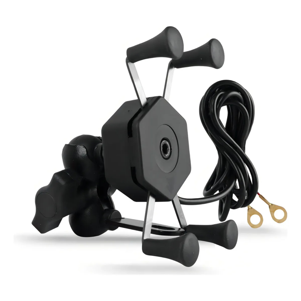 SUPORTE UNIVERSAL PARA CELULAR COM CARREGADOR USB À PROVA D’ÁGUA PARA MOTOS