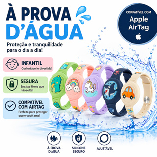 Pulseira Infantil para AirTag Localizador Rastreador GPS Impermeável Prova D’água Silicone em Oferta na Shopee