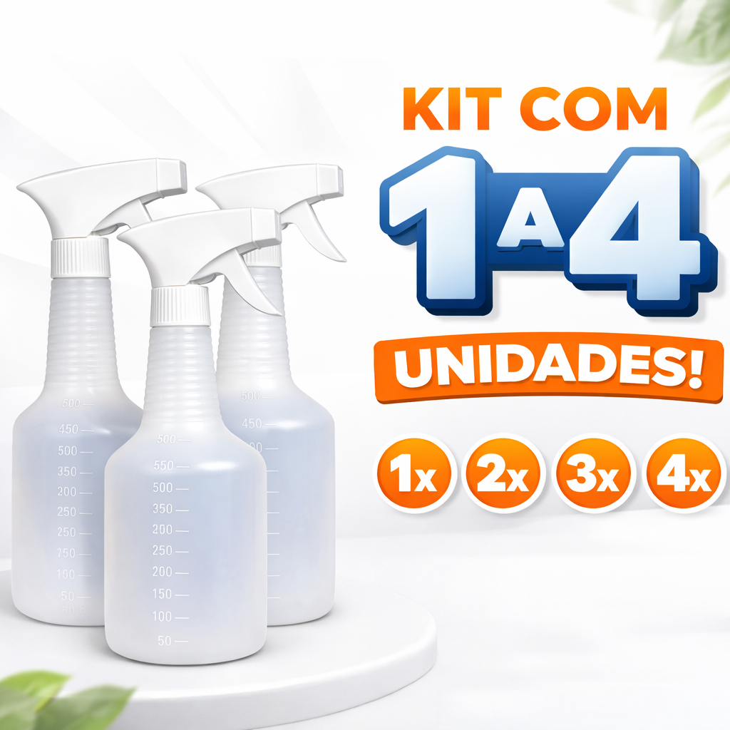 Borrifador Girafa 500ml Branco Leitoso 1, 2, 3 ou 4 Unidades NV