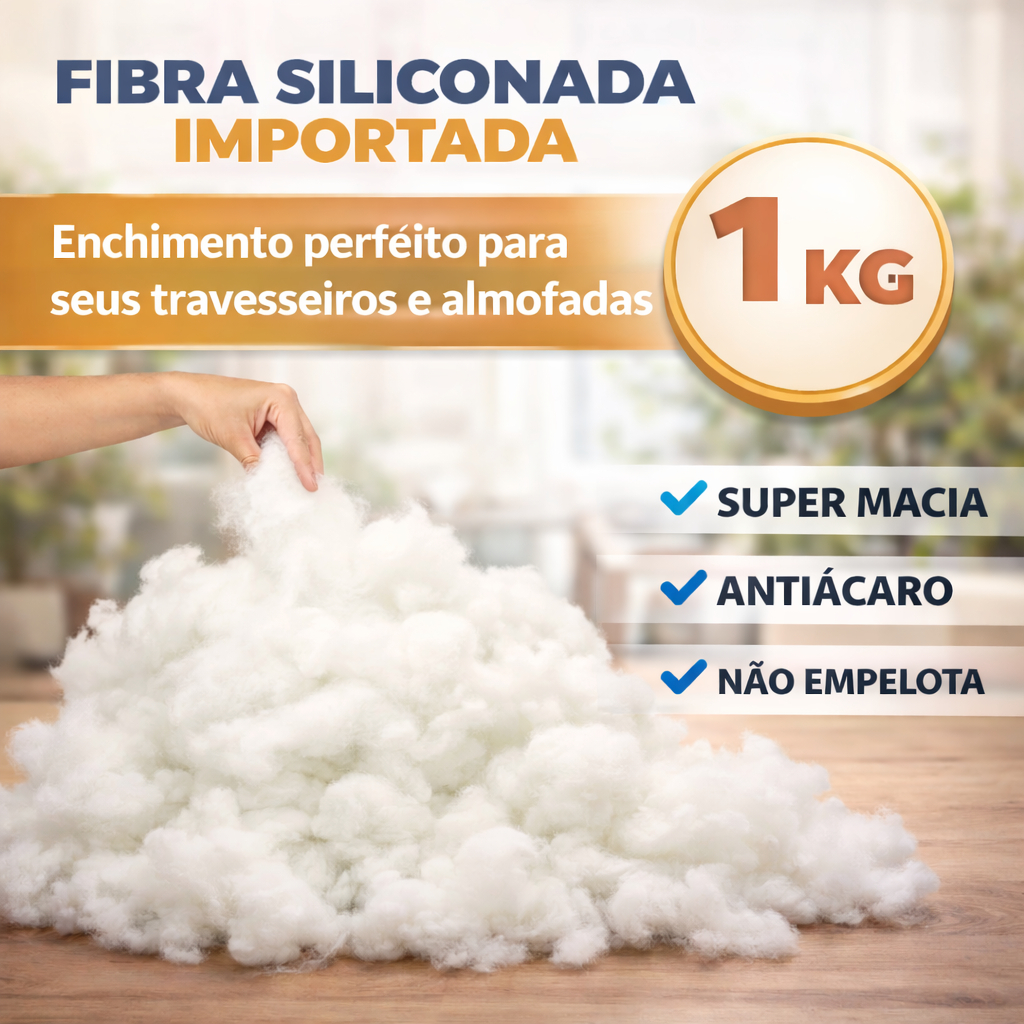 1kg de Fibra Para Enchimento Siliconada Importada para Almofadas Amigurumi Travesseiro
