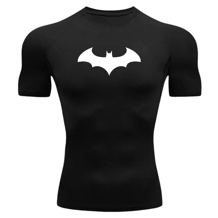 Camisa de Compressão Batman Academia Treino Camiseta Masculina Manga Curta Rash Guard