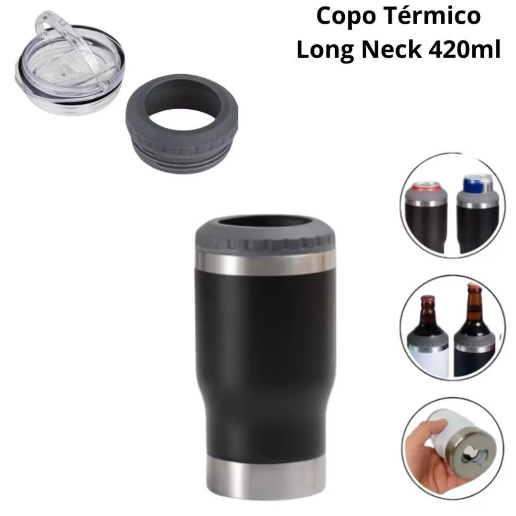 Copo Térmico 5 em 1 Porta Latinha Barrigudinha Long Neck Lata Alta 304 Aço inoxidável em Oferta na Shopee