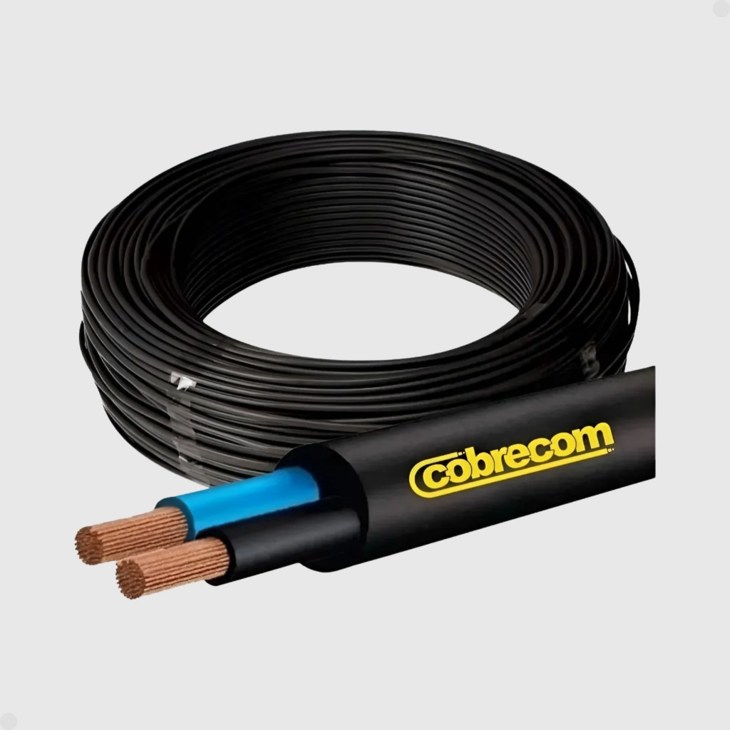 20 METROS CABO PP 2x6MM FIO ELETRICO 2 CONDUTORES/VIAS COBRECOM 100% 1KV ORIGINAL