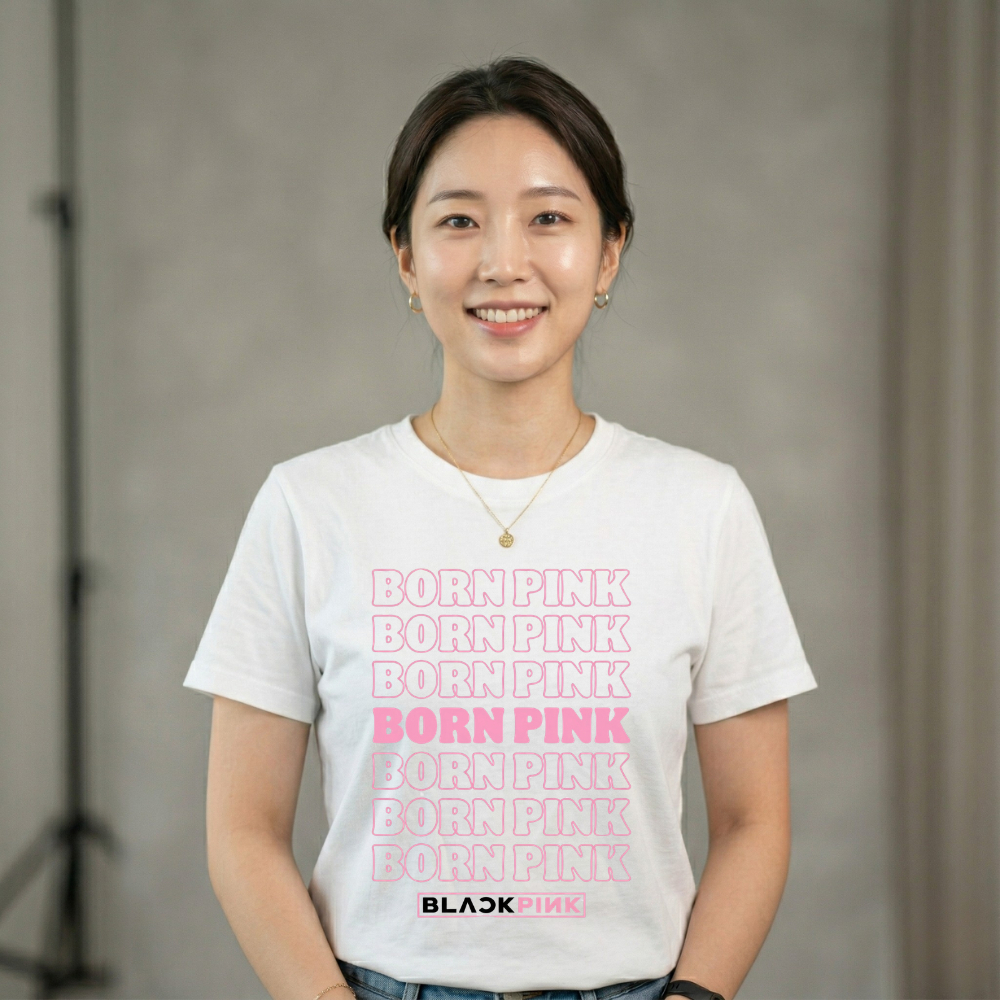 Blusa Estampada Banda Coreana KPOP Born Pink Black Pink Tendência