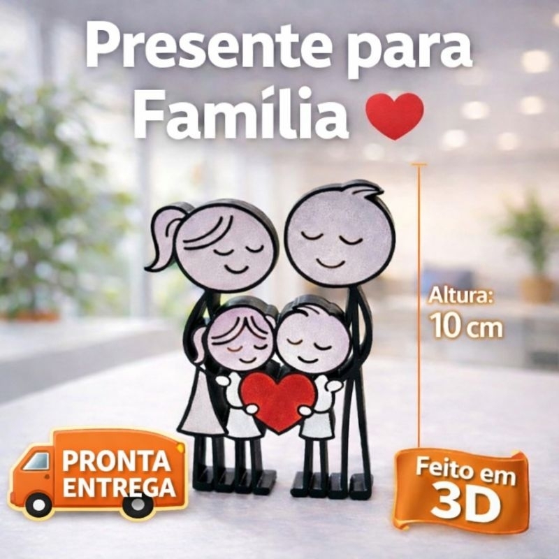 Enfeite - estatueta Decorativo Família com Coracao - Presente Dia das Mães/Pais – Decoração Amor em Família em Oferta na Shopee