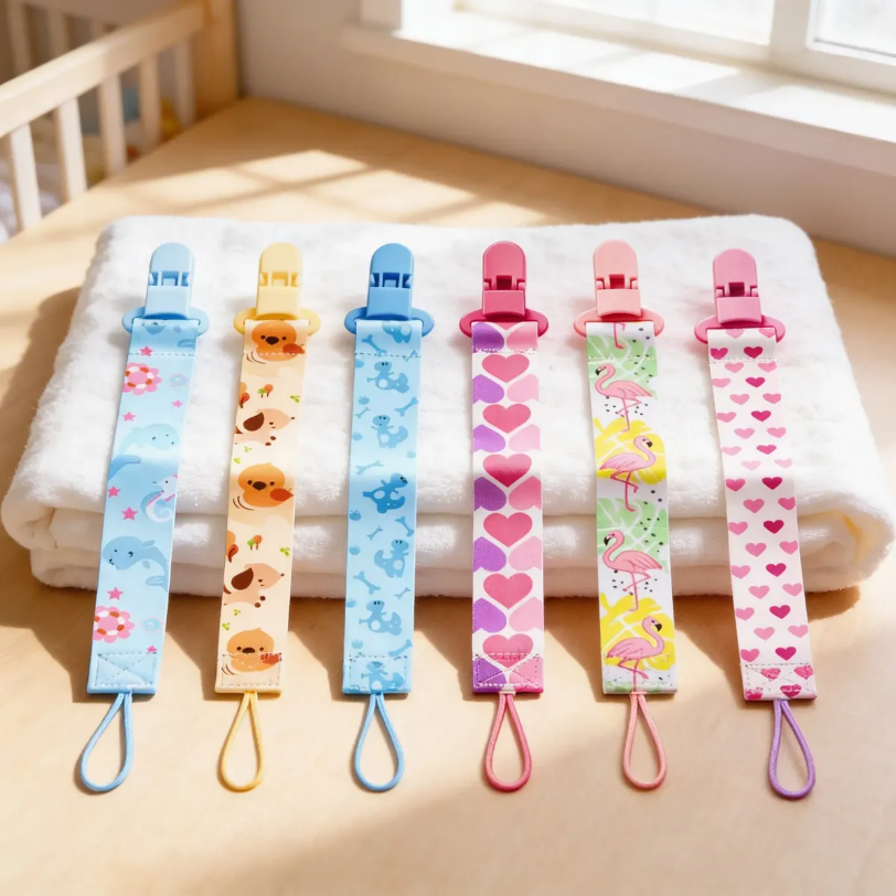 Kit 2 Prendedores de Chupeta Bebê com Trava - Lavável Menino Menina Personalizado Clipe Universal