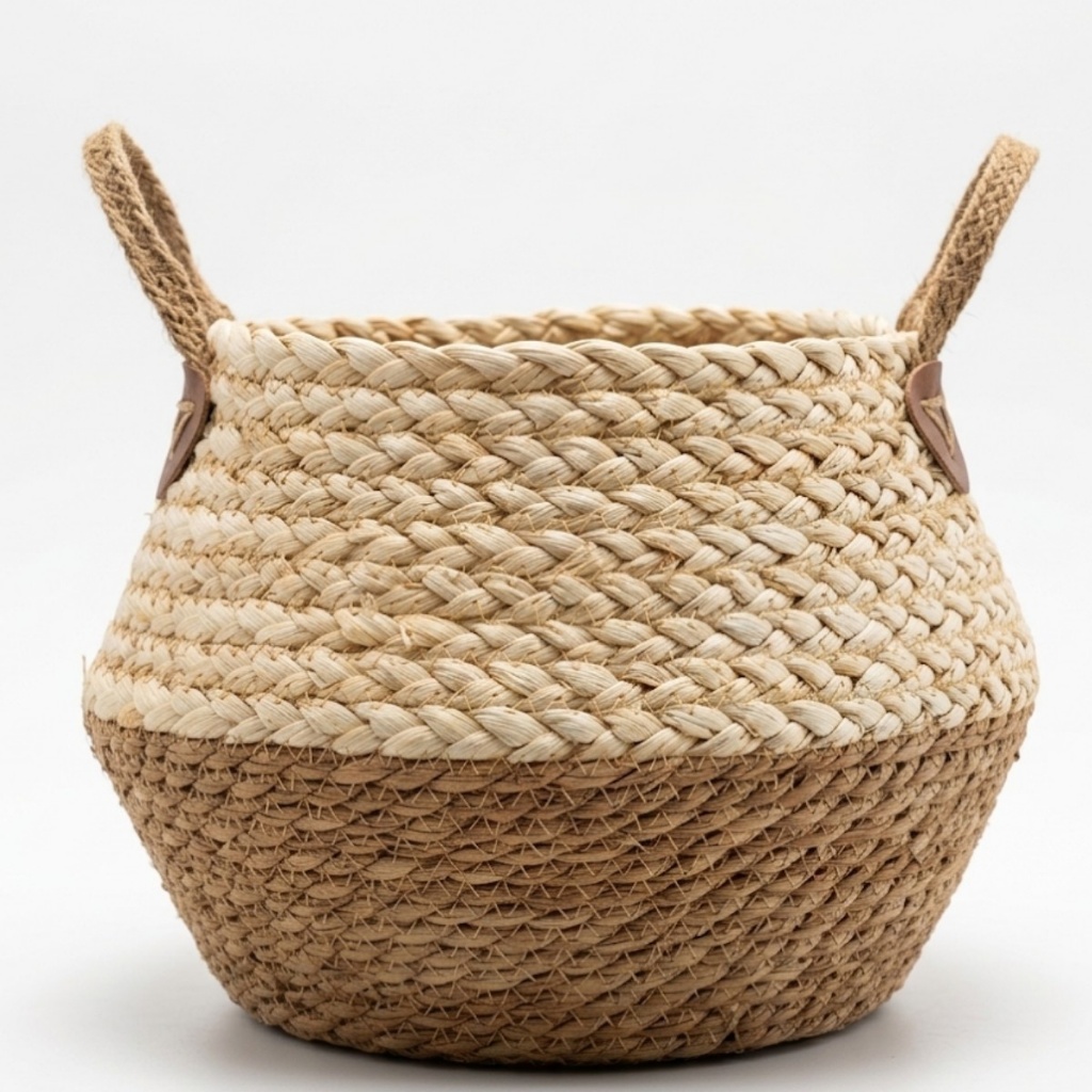 Cesto Palha Artesanal Vaso Cachepot Natural Decoração Flores em Oferta na Shopee