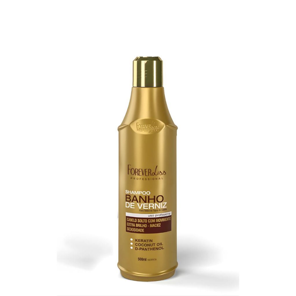 Shampoo Banho de Verniz Forever Liss 500ml Hidratação Profunda Brilho Intenso Cabelos Macios