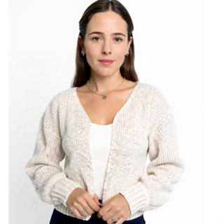 Casaco Cardigan Curto de Tricot Mousse Bolero Fang Manga Longa Casaqueto Feminino Inverno em Oferta na Shopee