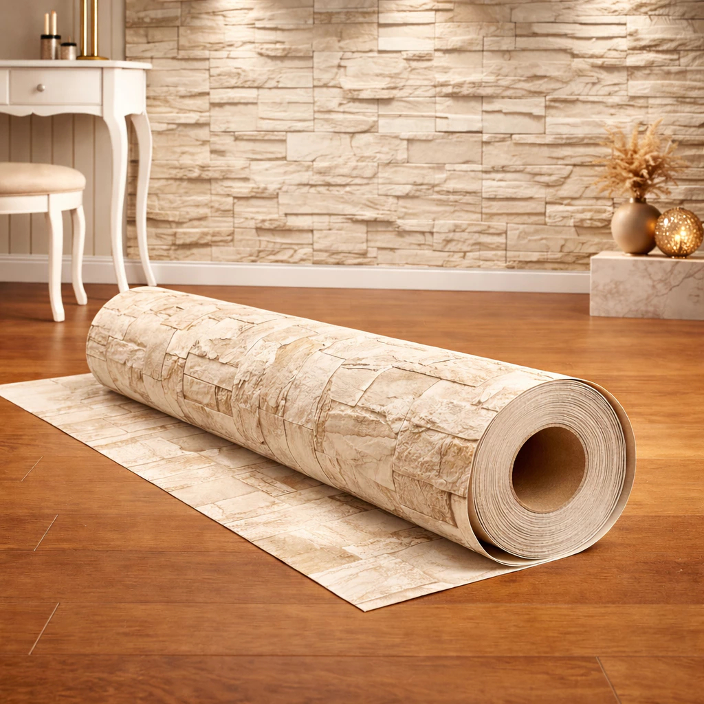 Papel de Parede Adesivo Tijolinho Moderno Realista Marrom Para Cozinha Churrasqueira Sala Quarto