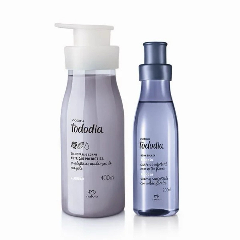 Kit Body Splash e Hidratante Natura Tododia Algodão