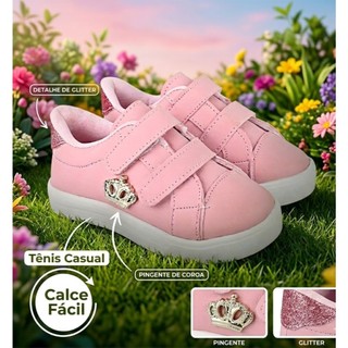 Tênis Infantil Feminino Estilo Delicado para Meninas