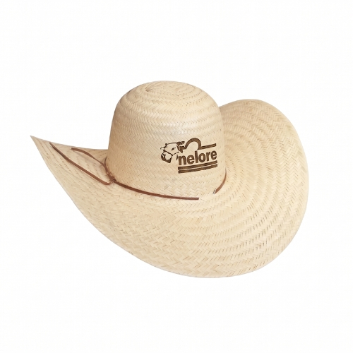 Chapéu Country Nelore de Palha Curvada – Estilo Sertanejo Premium para Festa Junina