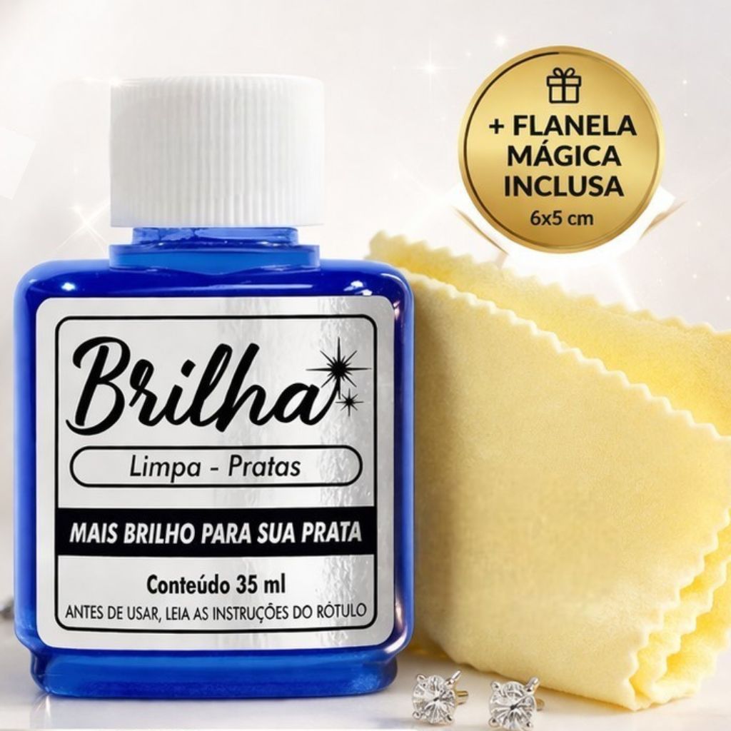 Limpa Prata 925 Original Brilha Tira Oxidação Dá Brilho Flanela Mágica Para Polimento