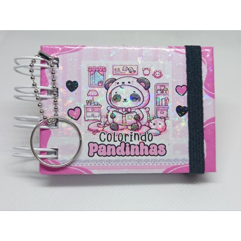 Mini Caderno de Colorir Pandinha c 50 Folhas e Capa Dura