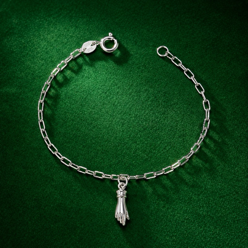 Pulseira Infantil Figa Lisa em Prata 925 Proteção e Delicadeza