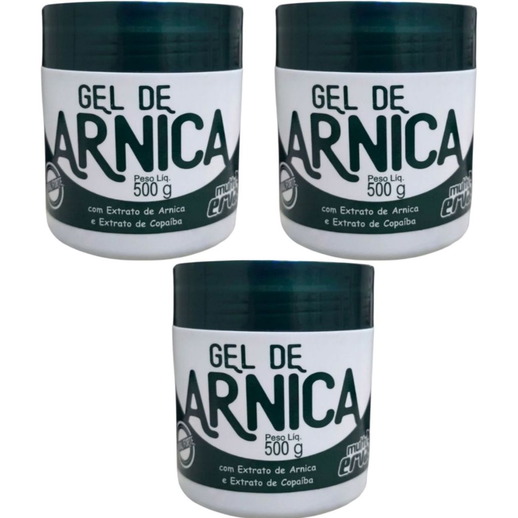 GEL DE ARNICA OLEO DE COPAIBA MULTI ERVAS 500gr DEMAZON  KIT 3 UND