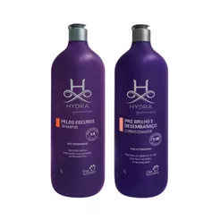 Kit Produtos Pet Shampoo Pelos Escuros + Condicionador Hydra Groomers 1L Cachorro Gato
