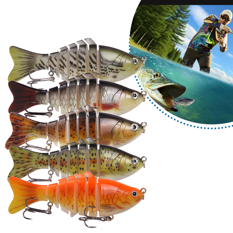 Kit Iscas Completo Pesca Tucunaré Traíra Minnow Whopper Plopper Articulada 10cm 5/10 Pçs