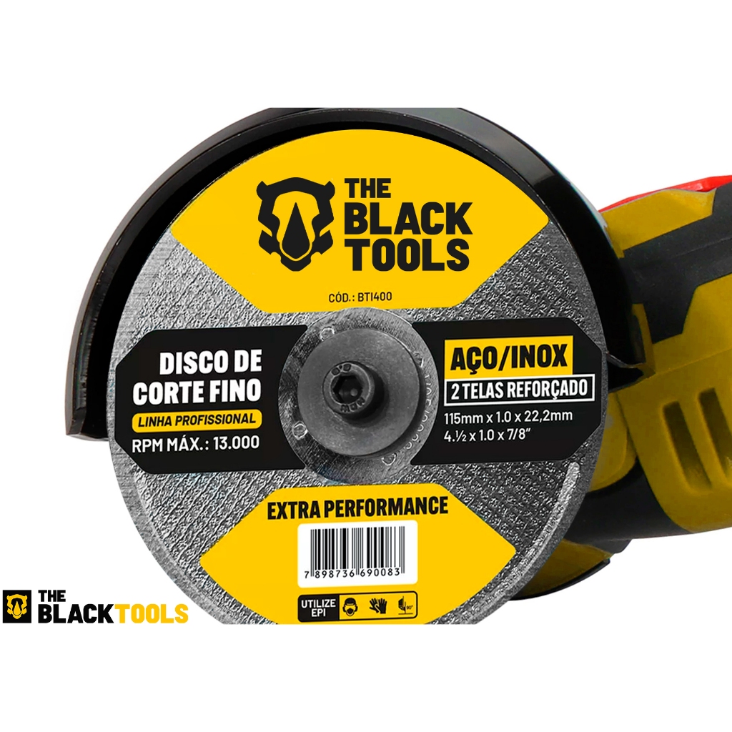 Kit Discos De Esmerilhadeira Corte Inox 4.1/2 Pol X 1,0 20 Peças Preto · foto 2