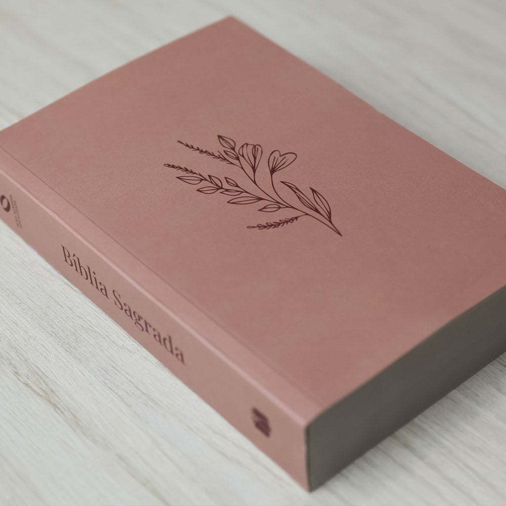Kit 10 Bíblias Sagrada Flor Minimalista Marrom | NAA | Letra Normal | Brochura — imagem 2 de 2