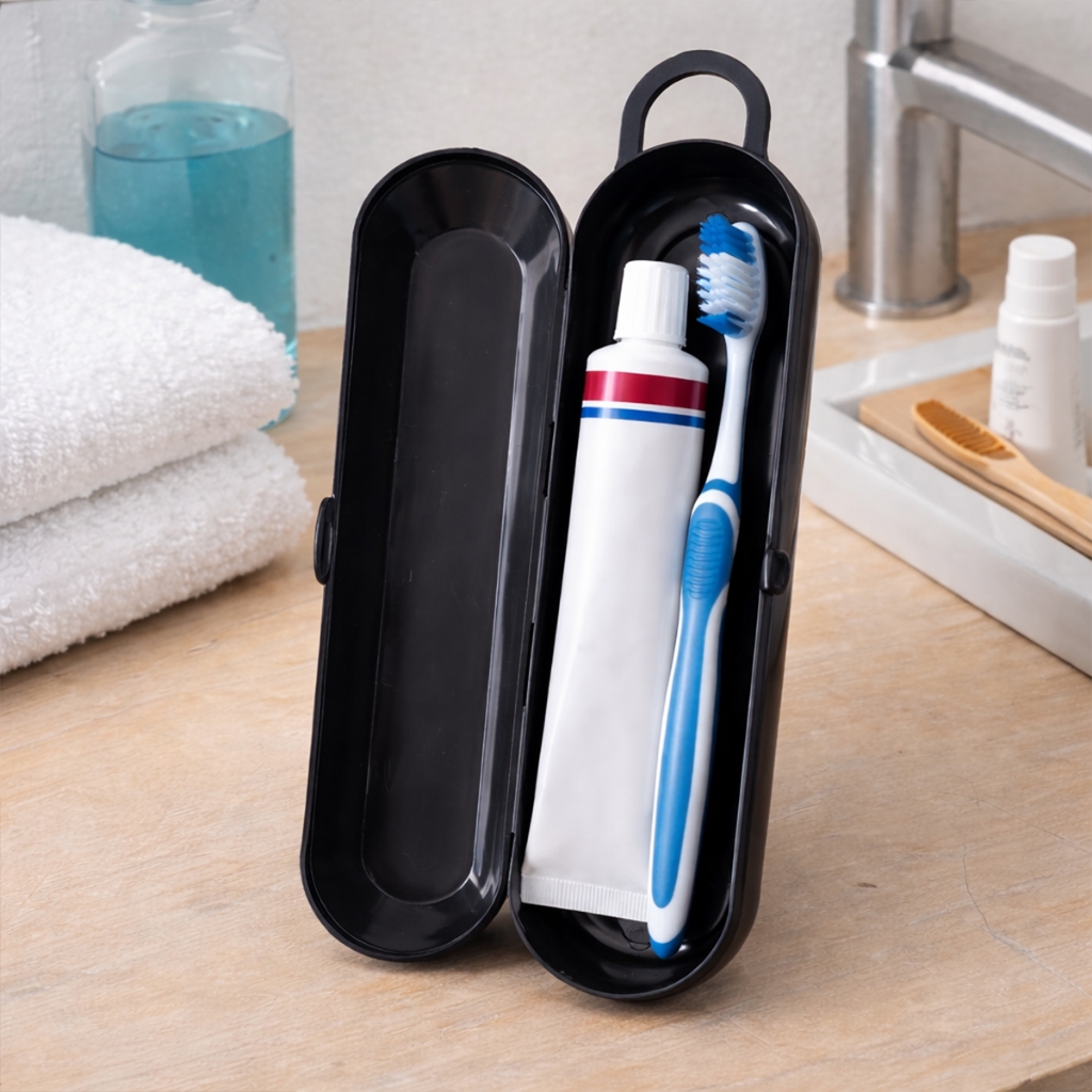 Estojo Dental Multiúso Necessaire Porta Escova de Dente Talher Caneta Material Escolar Caixa Óculos