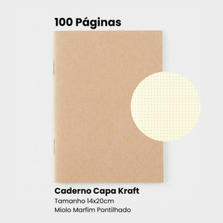Caderno Kraft Pontilhado 100 Páginas Bullet Journal Planner e Organização (Karta Studio)
