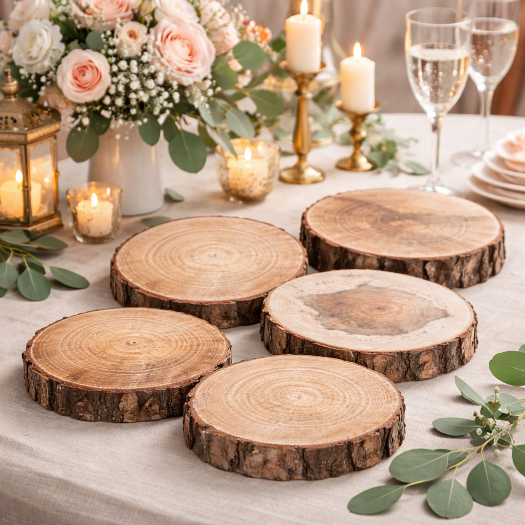10 Bolachas de Madeira Natural 10 a 20cm Reflorestada Base Rústica Decorativa para Artesanato, Mesa e Decoração