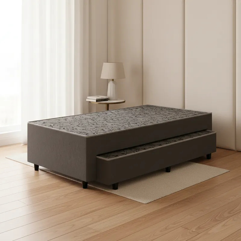 Cama Box com Colchão de Espuma e Auxiliar de Molas Unique 3 em 1 Solteiro 88cm