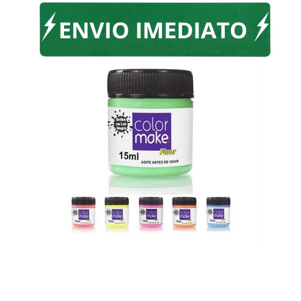 Tinta facial flúor 15ml Colormake - neon/balada/eventos - ENVIO IMEDIATO MAQUIAGEM ARTISTICA FESTA NEON