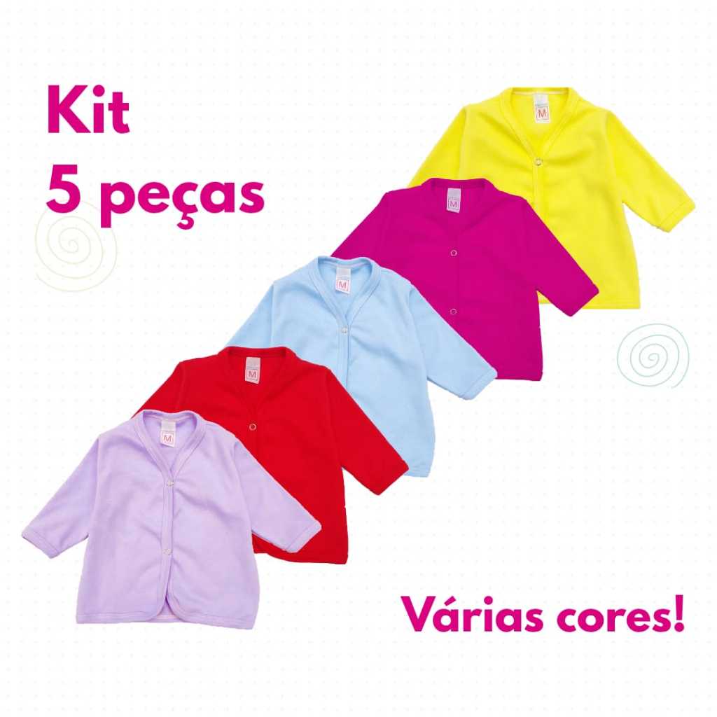 Kit 5 Casacos Infantil / Bebê ( Suedine 100% Algodão) Fofo e Confortável
