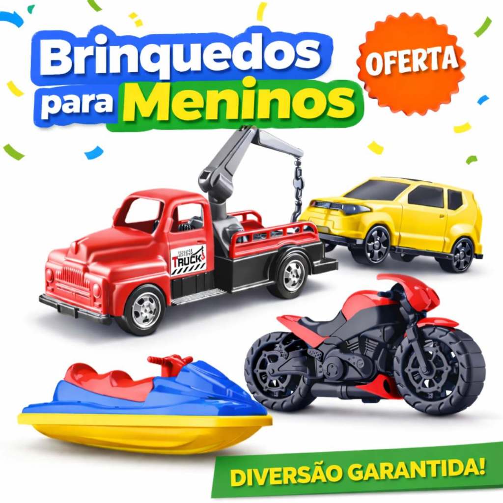 Brinquedo Infantil Carrinho Guincho Moto Jet Ski Brinquedos de Menino