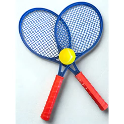 Brinquedo 2 Raquete de tenis infantil com bola macia azul