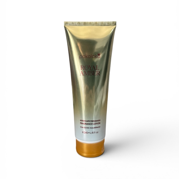 ROYAL AMBER Hidratante 240ml POKOLOKA corporal perfumado pos banho feminino