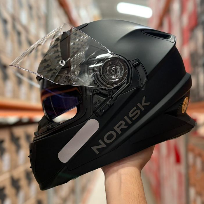 Capacete Norisk FF302 Soul Preto Fosco Fechado Com Óculos Solar Interno + Narigueira Original Novo — imagem 2 de 2