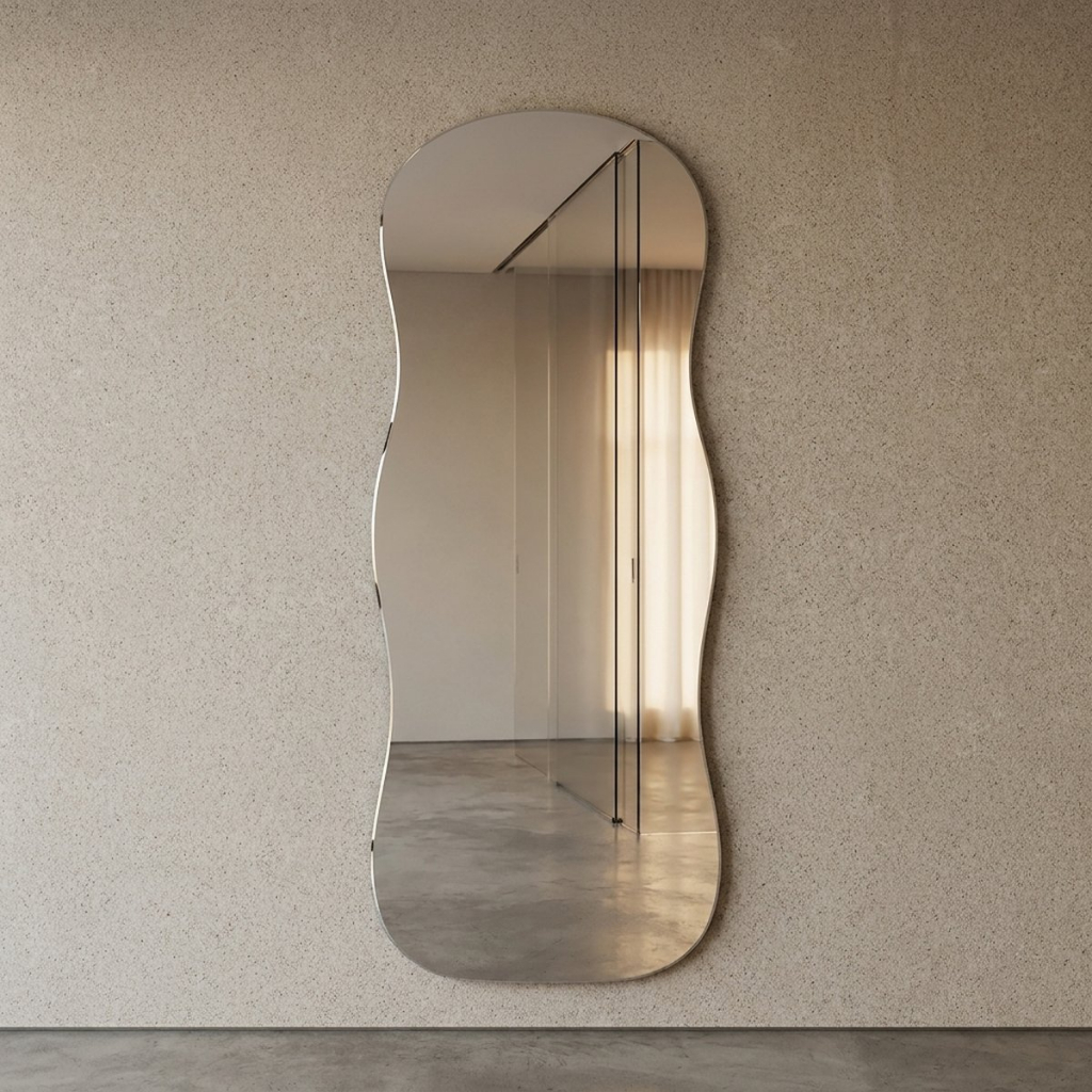 Espelho Lopazzi Decorativo Orgânico Aura 150x40 Lapidado Moderno