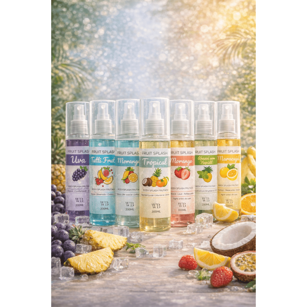 Body Splash Fruit Splash WB 200ml | Body Splash Frutas | Maracujá | Morango| Uva