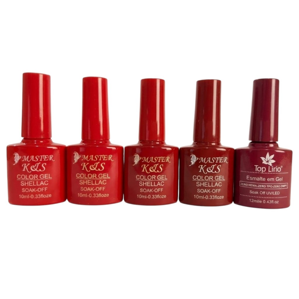 Kit 5 Esmaltes de Unhas em Gel XD/K&S/lirio  LED UV COLEÇÕES soak-off 7,5ml kit Manicure