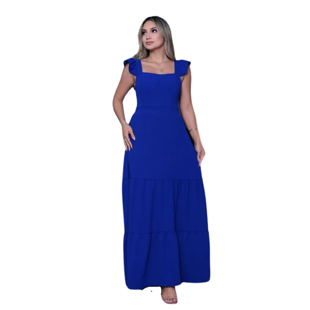 vestido soltinho lastex gestante chá de bebe alcinha fresco midi longo