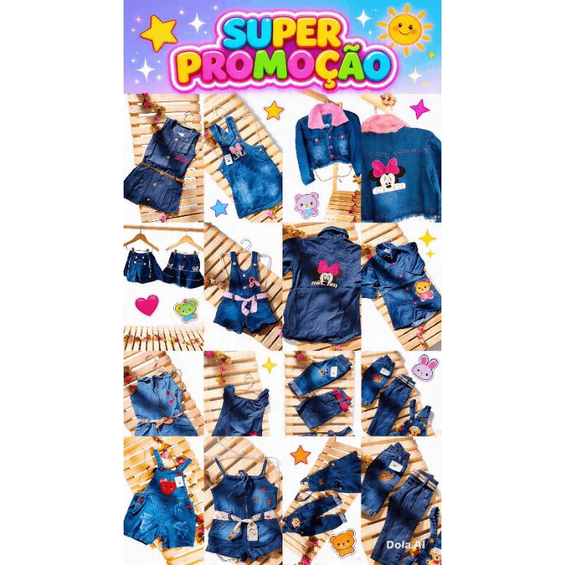 KIT INFANTIL BARATO PROMOÇÃO | 3 PEÇAS MENINA / 2 PEÇAS MENINO | ROUPAS SORTIDAS