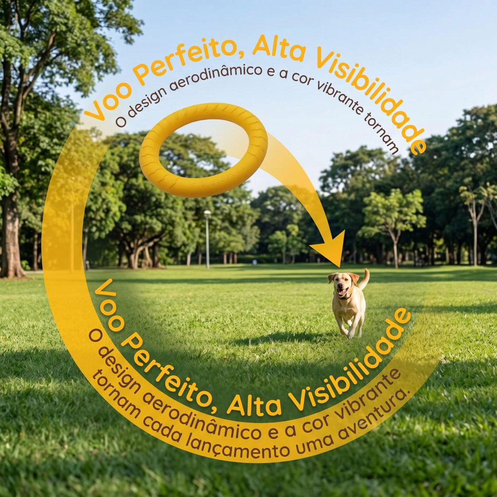 Disco Voador e Argola de Puxar para Cães de Médio e Grande Porte – EVA Flutuante