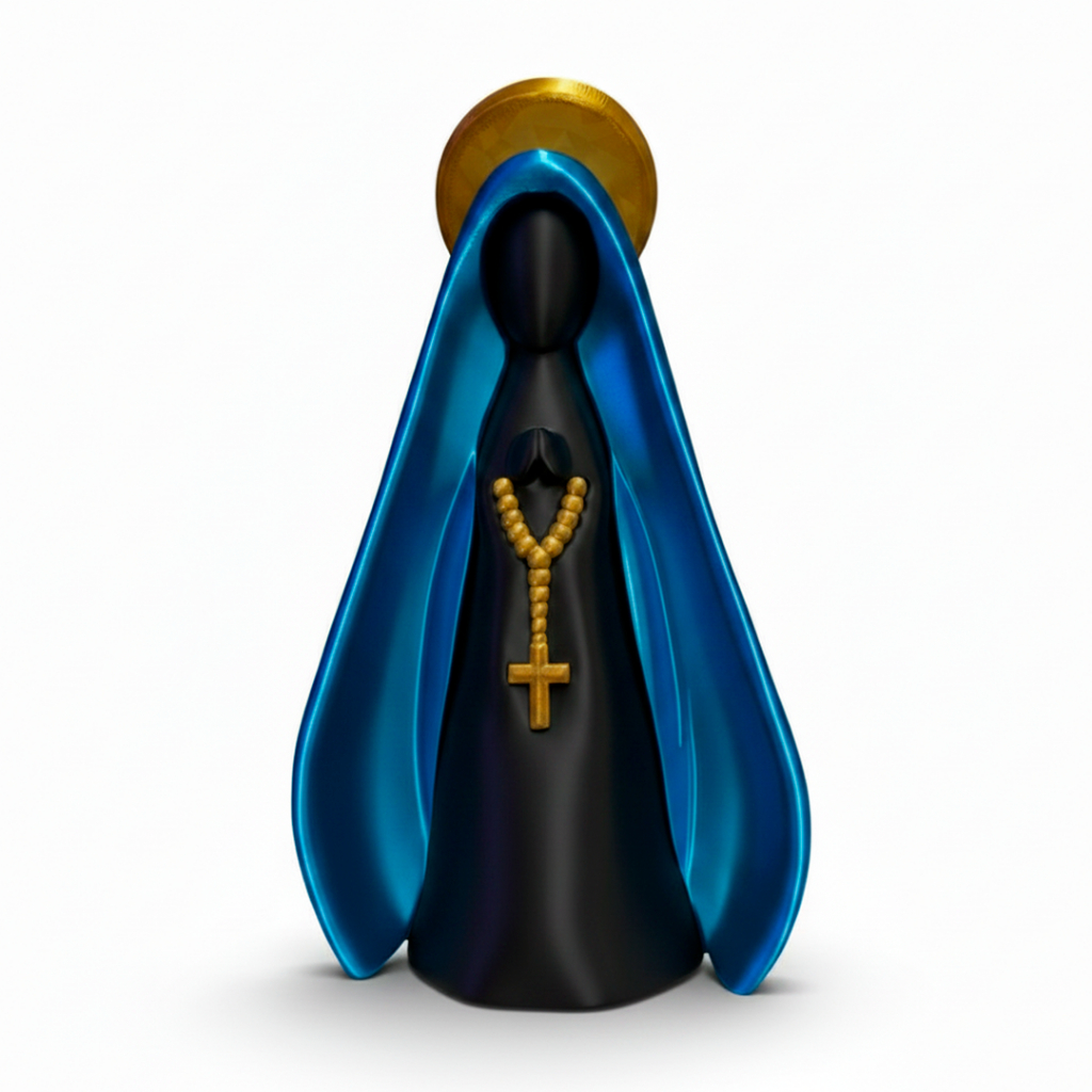 Nossa Senhora Aparecida Imagem 3D Escultura Decorativa Presente Religioso Devoção Católica Oratório