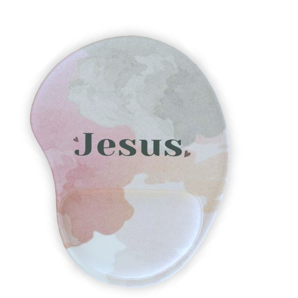 Mousepad Com Apoio de Pulso, Jesus Aquarela, Acessório Informática Computador