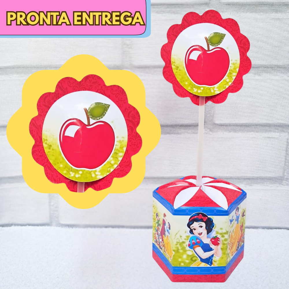 20 / Centro de Mesa Sextavado PEGUE E MONTE / ENVIO EM 24H BRANCA DE NEVE | Decoração Festa Infantil
