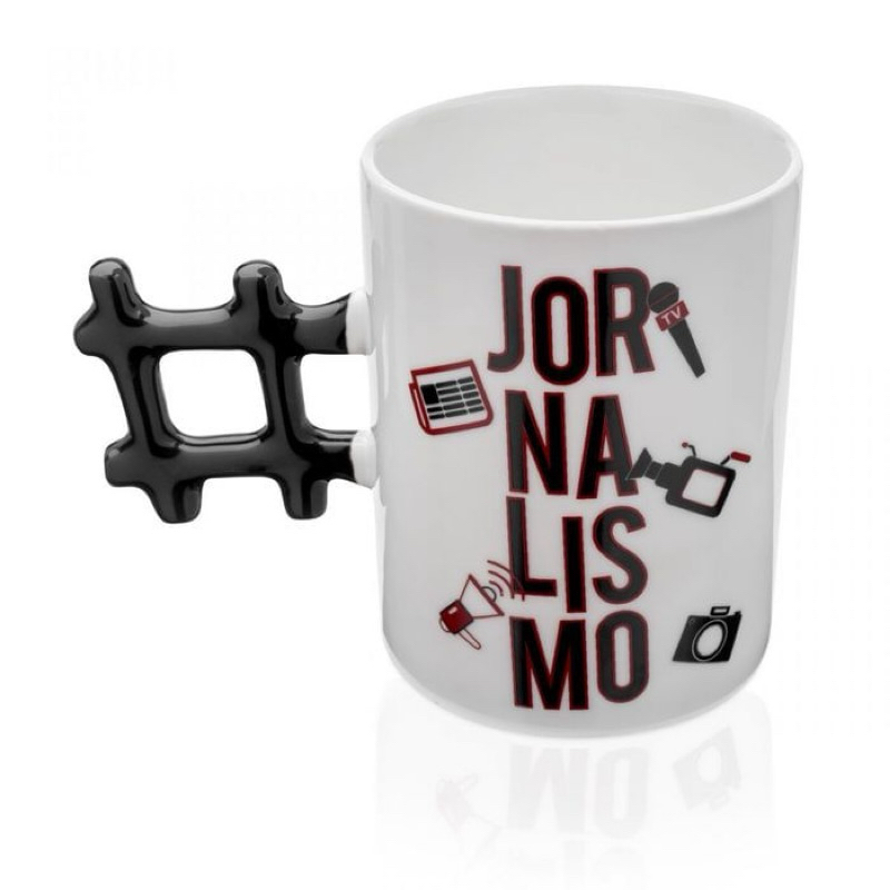 caneca louça jornalismo produto pronto não personalizável