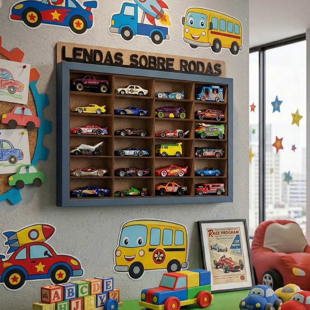 Organizador Display Parede Carrinhos 1:64 Nichos Miniaturas Decoração Infantil Geek para Hot Wheels — imagem 2 de 2