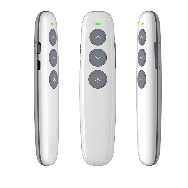 Apresentador Sem Fio 2.4GHz PowerPoint com Laser + Bateria Recarregável USB-C Alcance 30m