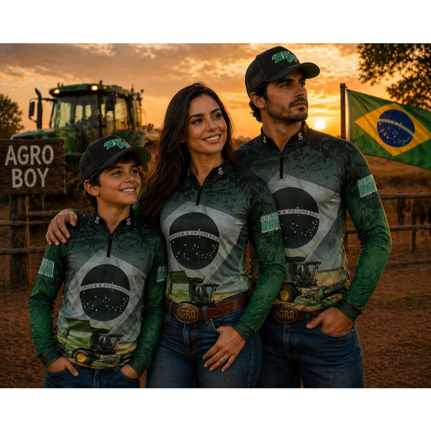 Camisa Camiseta Agro tecido Dryfit Toque Gelado Para Toda Familia Sublimação e Proteção UV50+ GLL-177