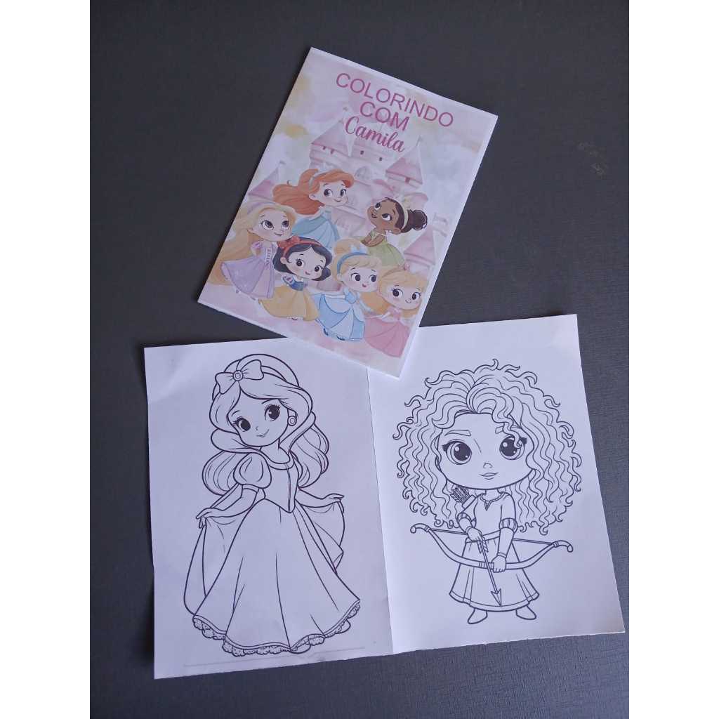 Kit 30 Livrinhos de Colorir Personalizado Revistinha princesas 10x14cm Festa Lembrancinha Aniversário Mimo festa infanti