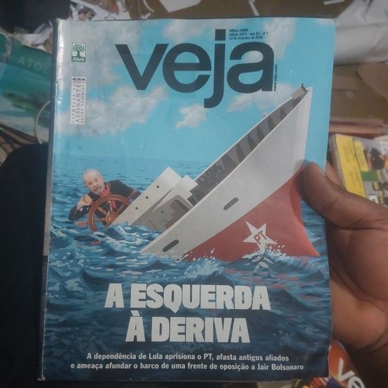 Revista Usada - Veja - A Esquerda à Deriva - Nº 7 Ano 53 Edição 2673 Fevereiro 2020